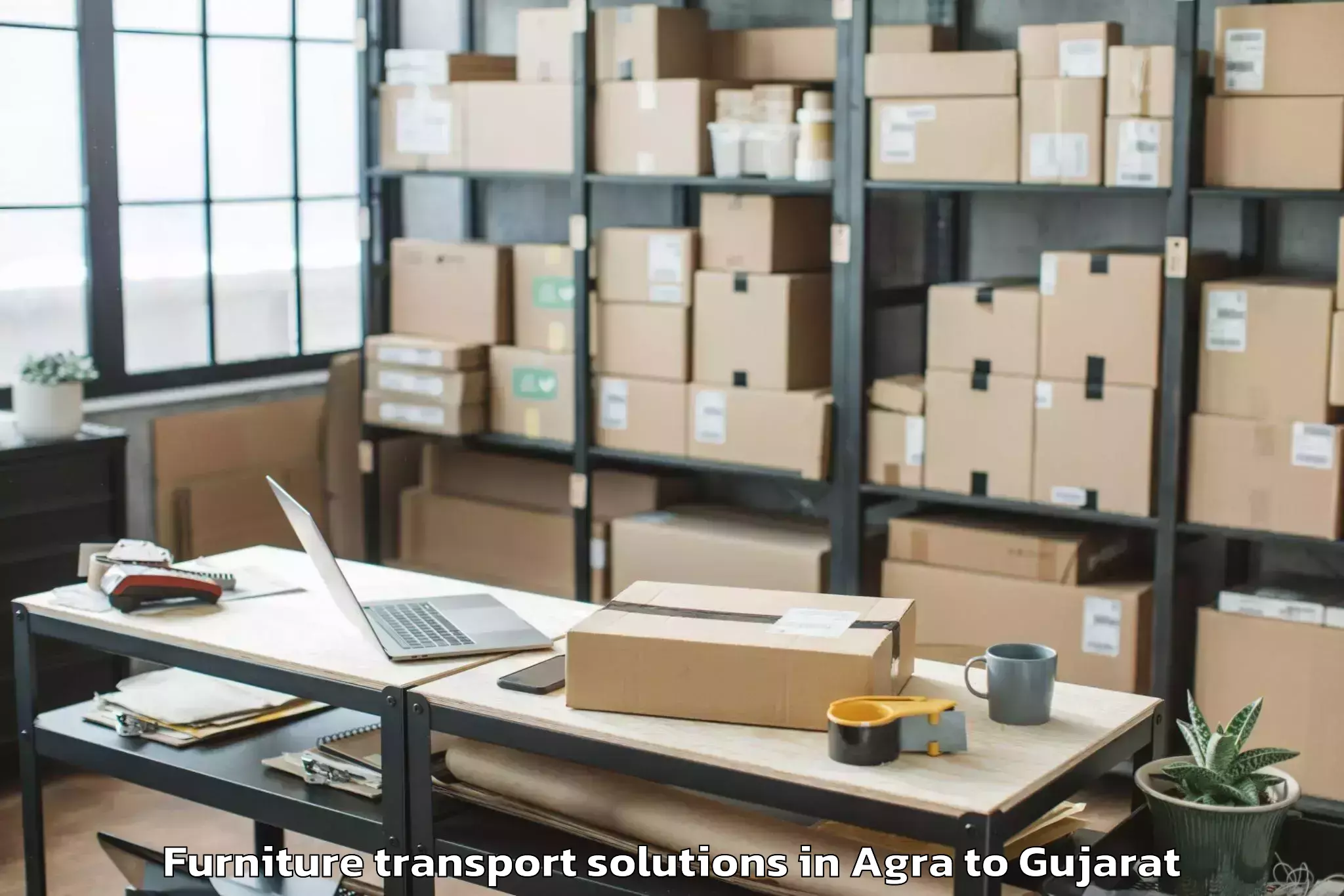 Reliable Agra to Chalala Furniture Transport Solutions